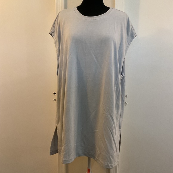 🖤 H&M Basics Sleeveless Grey Long Line Pull Over Sweater SZ XL - Picture 1 of 10